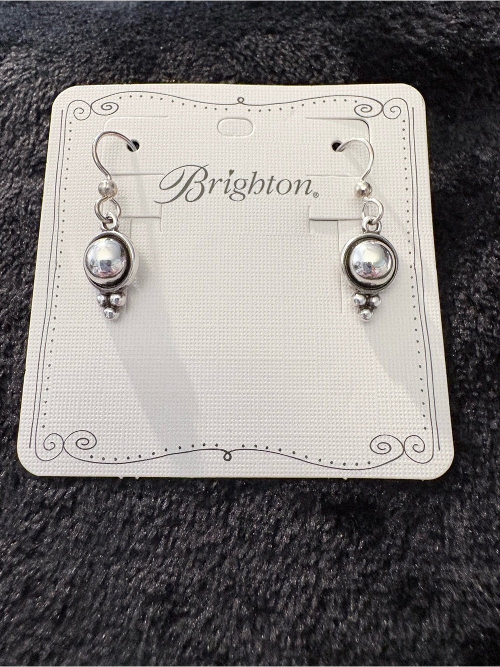 Brighton Silver Ball Drop Earrings with Bead Accents